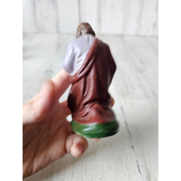 Vintage Germany Shepherd Joseph paper mache religious statue figuring Xmas - Picture 3 of 8